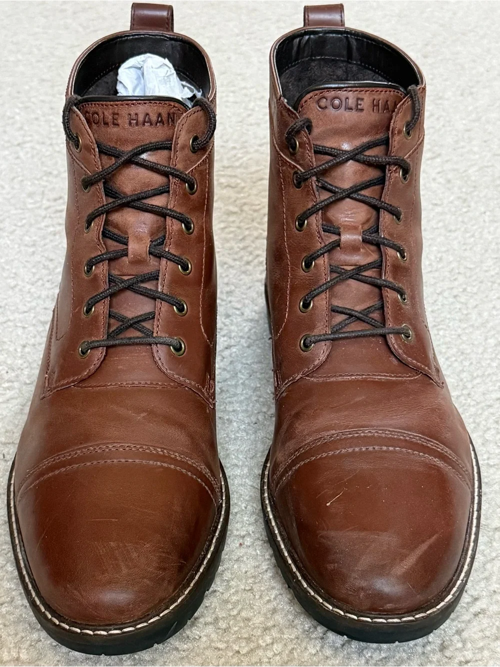 Cole Haan Men's Chestnut Brown Leather Chukka Boots Men’s Size 10